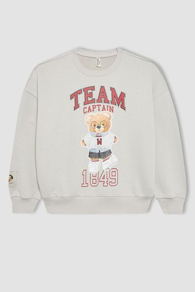 DeFacto Girl's Regular Fit Crew Neck Sweatshirt A7428A823Au