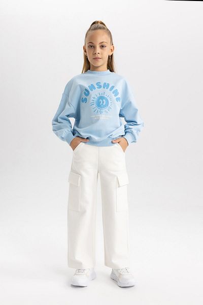 DeFacto Dievčenská mikina Regular Fit Crew Neck