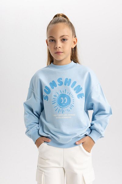 DeFacto Dievčenská mikina Regular Fit Crew Neck