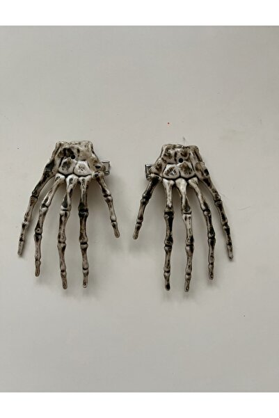 Köstebek Halloween Helloween Cosplay Skeleton Hand Double Hair Clip