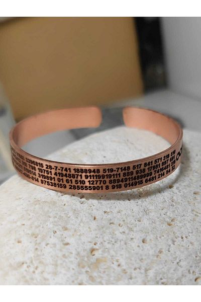 KAVELE Pure Copper Enli Number Sectional Lucky Bracelet 100% Copper Snap-on Suitable for Every Wrist