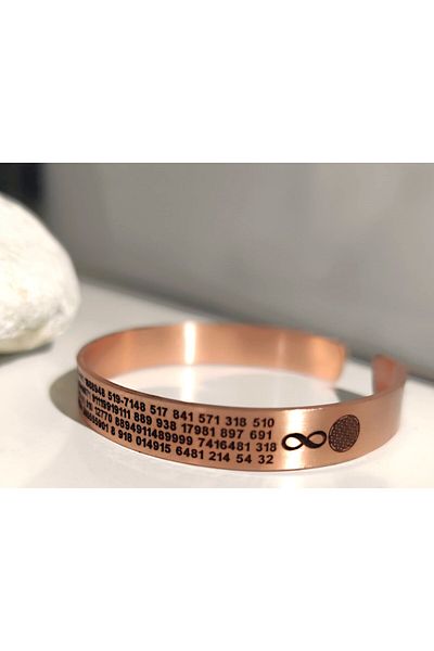 KAVELE Pure Copper Enli Number Sectional Lucky Bracelet 100% Copper Snap-on Suitable for Every Wrist