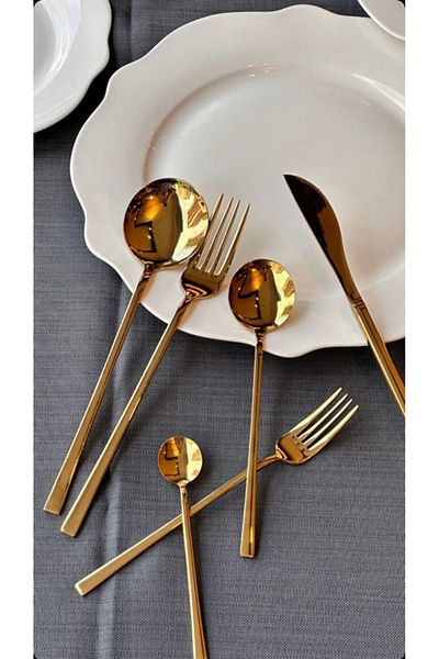 Dame Marie 36 Piece Fork Spoon Knife Set Gold