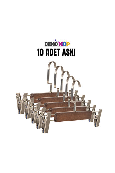 DEKOHOP Elbise Pantolon Etek Askısı Ahşap Mandallı Askılık 1. Sınıf Kalite Ah...