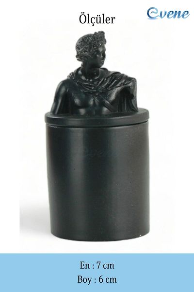 Evene Black Color Sugar Bowl with Lid Model 10 Dragee