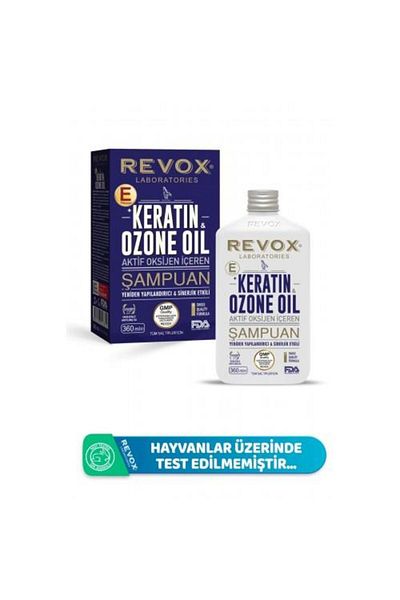 Revox 360ml Keratin and Ozone Oil Hair Care Shampoo - Containing Active Oxygen