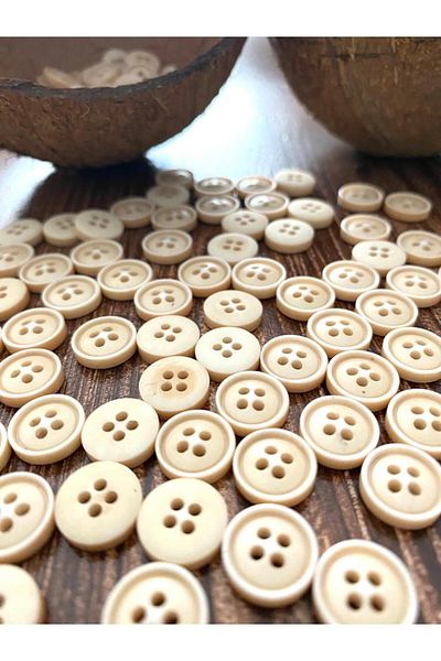 canan dizayn 11.5 MM BEIGE POLYESTER BUTTON (25 PIECES)