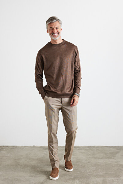 Livio Ferri Ανδρικό πλεκτό πουλόβερ με κανονική εφαρμογή με λαιμόκοψη