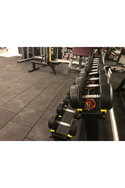 Genel Markalar Karo Kauçuk Zemin Kaplama 40x40 2cm 5 Adet Spor Salonu Çocuk Parkı Fitness zemin kauçuk Siyah