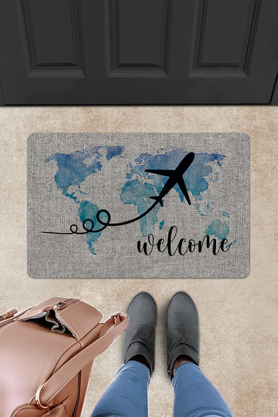 Evaşk Kapı Önü Paspası Vinil Kaymaz Tabanlı