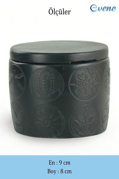Evene Black Color Sugar Bowl with Lid Model 14