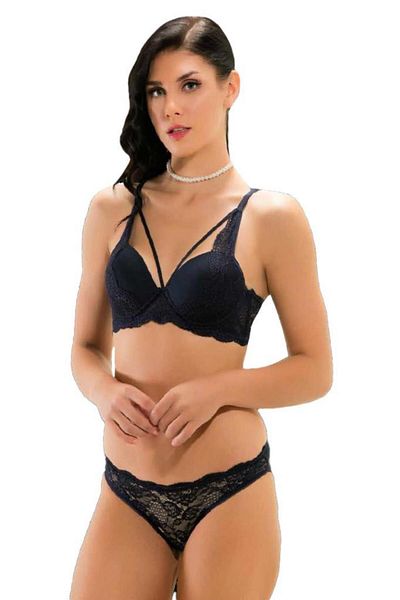 Şahinler 12600 Hollow Lace Unassisted Bra Panties Set