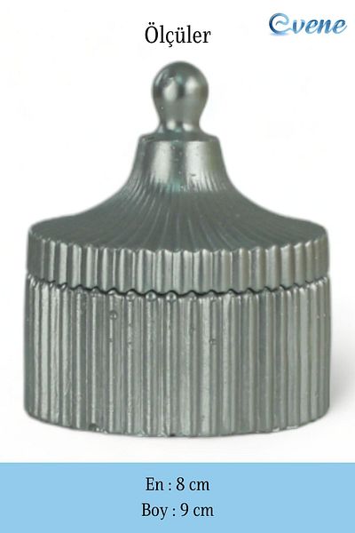 Evene Sugar Bowl with Lid Dragee Sugar Bowl Silver Color Model 15