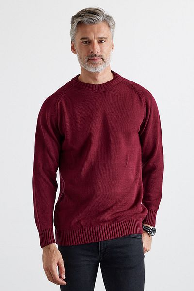 Livio Ferri Men's Crew Neck Thick Italian Sleeve Knitwear Sweater
