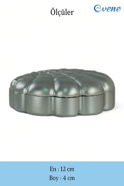 Evene Candy Bowl with Lid Dragee Candy Bowl Silver Color Model 16