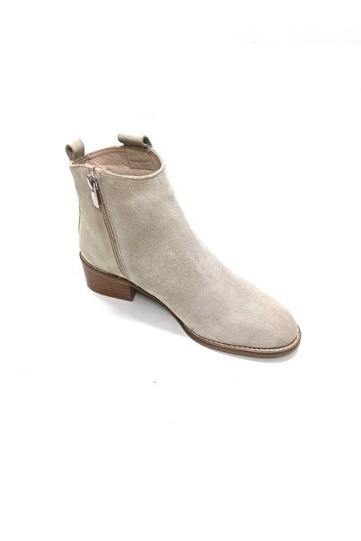 ALBİNİ BEJ SÜET DERİ KADIN BOT AYAKKABI