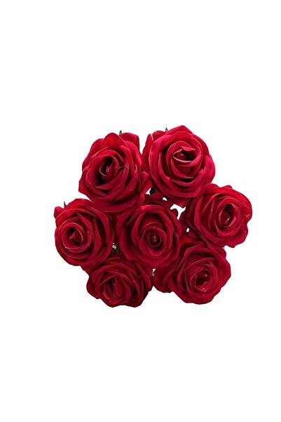 RUZGARCİCEK ريح الزهور الاصطناعية 7 حزمة من الورد الأحمر