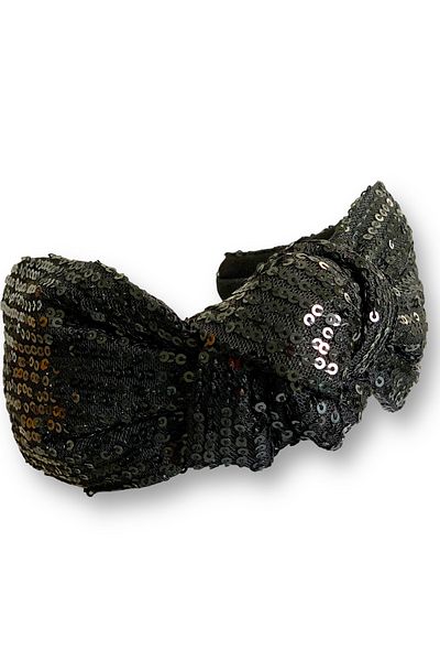 ZELİCE TASARIM Sequined and Sequined Knotted Black Crown Pul03 - Zelice