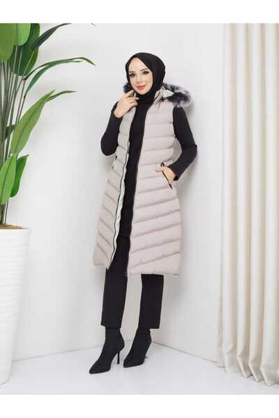 KMKkombin Новий сезон жіночий довгий надувний жилет з капюшоном