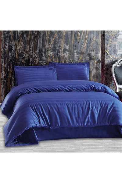 ALTINBAŞAK HOME COLLECTİON Altınbaşak Always Dark Blue Double Satin Duvet Cover Set