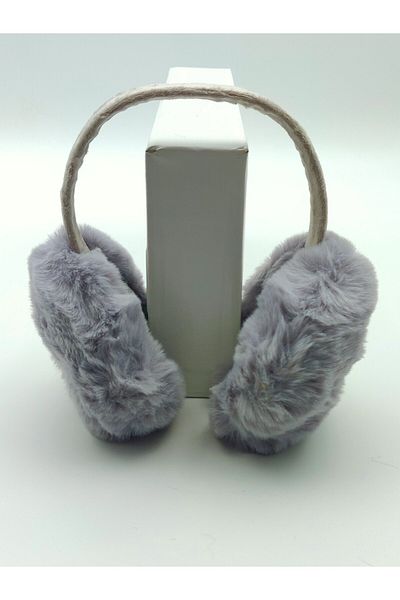 AXE SPORTSWEAR Brine Gray Soft Textured Foldable Folding Plush Ear Warmer Protective Large Headphone