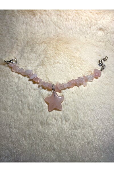 Taşmeran Pink Quartz Star Pointed Stone Natural Stone Bracelet Tky0301