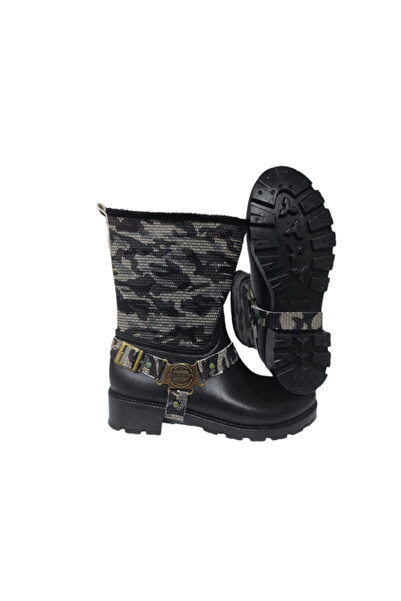 New Fashion New Fashıon Casual Kadın Siyah Desenli Bot