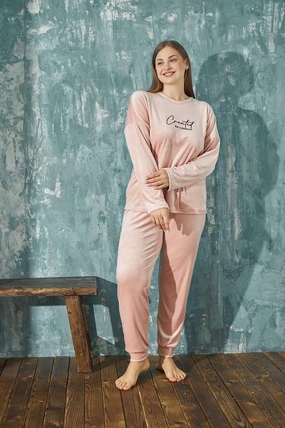 Mihra 13202-2 Soft Velvet Large Size Oversize Pajama Set