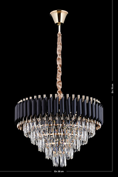 Almira MİHRAN KRİSTAL ALMİRA 55"LİK SİYAH SARI KRİSTAL TAŞLI