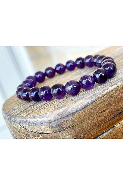 Padore Accessory سوار نسائي من حجر الجمشت الطبيعي باللون الأرجواني