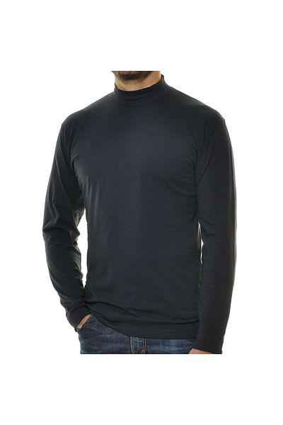 Ragman Herren Stehkragen-Pullover - Langarm Basic Stehkragen Regular, Single Jersey, einfarbig