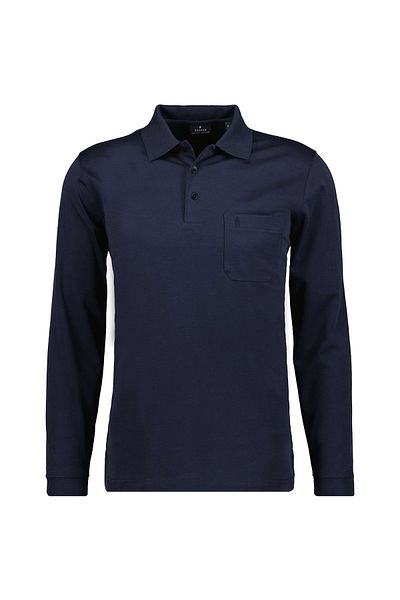 Ragman Herren Langarm-Poloshirt - Soft Knit Polo Knopf Langarm, Baumwollmischung, Knopfleiste, Easy