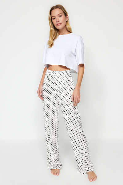 Trendyol Collection Viskóz szőtt 2 csomagos szív pizsama alsó - THMAW24PJ00010