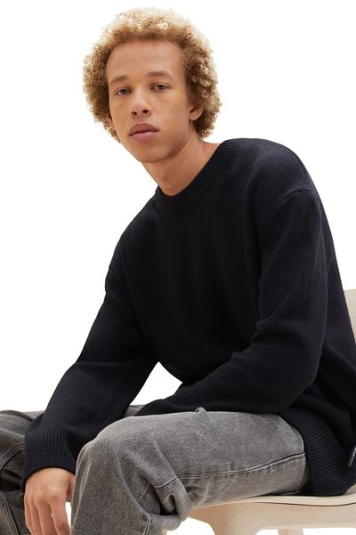 Tom Tailor Denim Fekete férfi pulóver