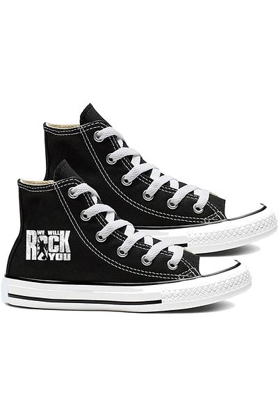 Touz 'We Will Rock You' Printed Black Canvas - Blunt Blunt Rock Series Shoes