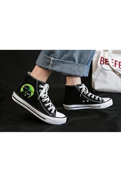 Touz Blunt Blunt R&M Shadow Printed Black Pantofi de pânză unisex