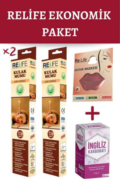Relife Kulak Temizleme Mumu Çubuğu - Dudak Maskesi - ingiliz Karbonatı Super Set