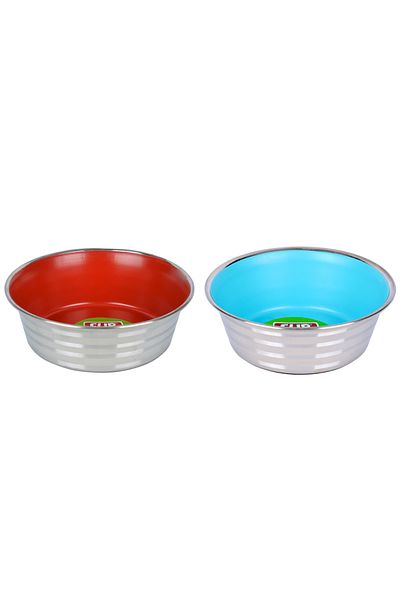 Flip 24 OzKE-3204S Striped Steel Food Bowl 0.71 lt