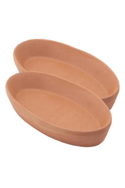 ELİZİ Elizi 2 Adet Toprak Kayık Kase, Kayık Güveç Fırın Kabı 2’li Set Küçük Boy (23x12cm)