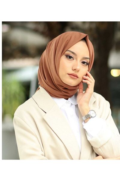 HAR-UM Ticaret Hijab Women's Cotton Crash Jazz Shawl Chocolate