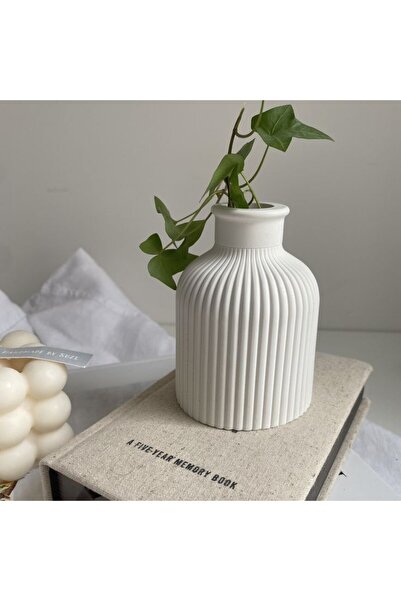 stone powder decorative مزهرية خرسانية مزخرفة إسكندنافية - مزهرية بامباس نسخة...