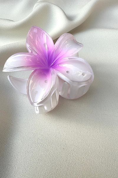 yucelique Agrafă de păr cu flori de hibiscus (7,5 cm)