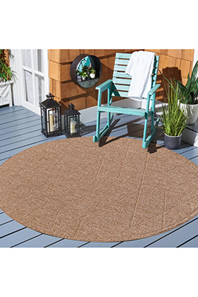 Eryün Halı Doğal Jüt Görünümlü Hasır Bohem Dokuma Halısı oturma odası salon mutfak balkon teras ( YUVARLAK )