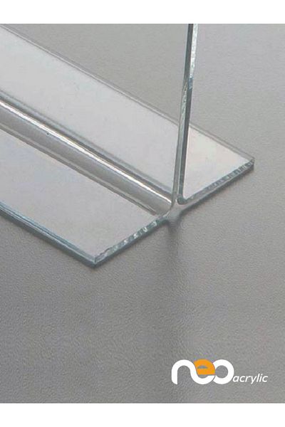 NEOACRYLIC A4 3/1 T Type Horizontal Plexi - Foyluk Transparent / Brochure Holder