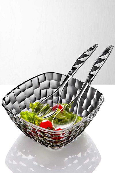 Queen’s Kitchen Acrylic Luxury Salad Bowl with Spoon