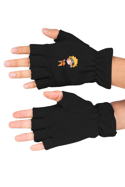 Leng Butik Mănuși decupate din lână de iarnă Naruto