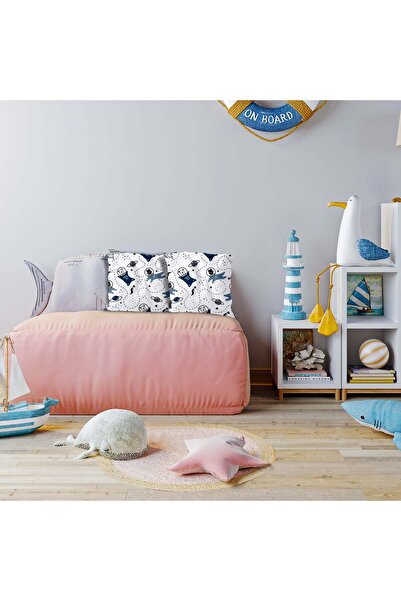 The Lucid Lab Animals at Space - Hayvanlı Çift Taraflı Kırlent Kılıfı 2 Adet