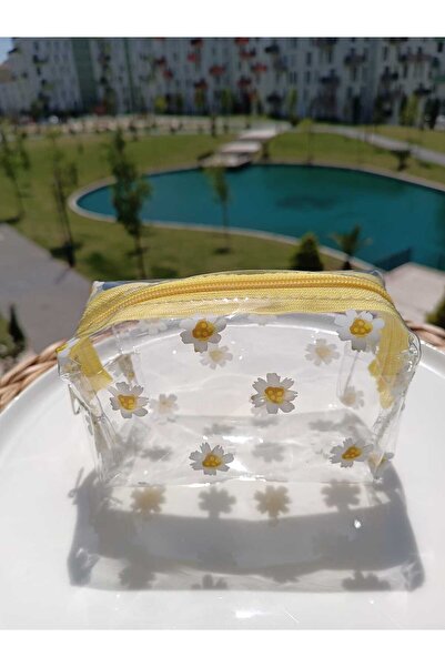 İLKYAZ AKSESUAR makyaj çantası papatyalı