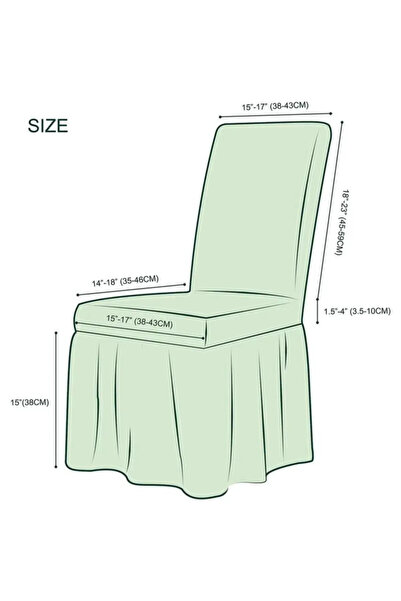 Genel Markalar Bürümcük kumaş, esnek sandalye kılıfı. 6 adet lastikli, yıkanabilir, standart sandalye örtüsü.