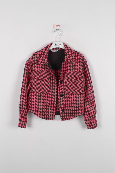 incity Jachetă pentru fetiță cu nasturi cu model Houndstooth